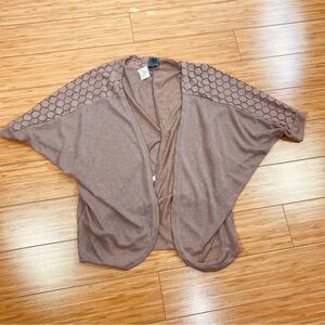 Jonathan Martin Brown 3/4 Sleeves Cardigan Size Large